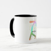 ZORGELOOS EN WANDELEND KOFFIE MOK (Voorkant links)