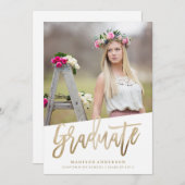 Zorgeloos Faux Folie Afstuderen Uitnodiging (Voorkant / Achterkant)
