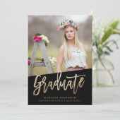 Zorgeloos Faux Folie Afstuderen Uitnodiging (Staand voorkant)