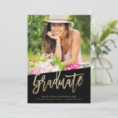 Zorgeloos Faux Folie Afstuderen Uitnodiging (Staand voorkant)