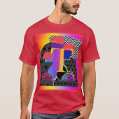 Zorgeloos Initiaal T Maroon Basic Mannen T-shirt (Voorkant)