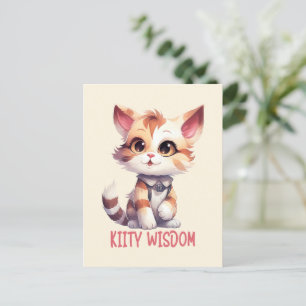 Zorgeloos kat houding – speels katachtige ontwerp briefkaart