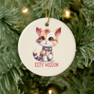 Zorgeloos kat houding – speels katachtige ontwerp keramisch ornament
