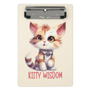 Zorgeloos kat houding – speels katachtige ontwerp mini klembord