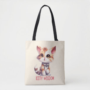 Zorgeloos kat houding – speels katachtige ontwerp tote bag