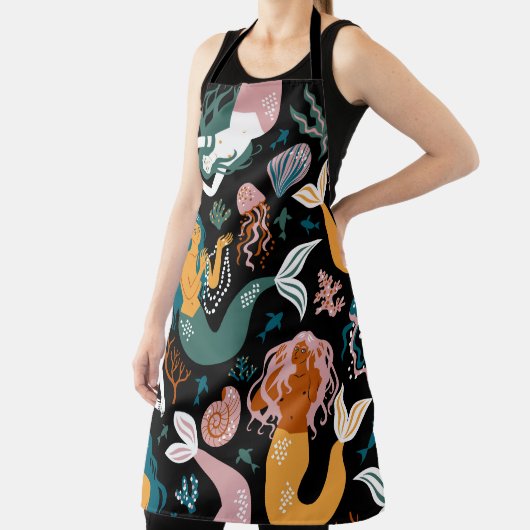 Zorgeloos Zeemeerminnen Schelpen Ontwerp Schort (Insitu)