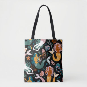 Zorgeloos Zeemeerminnen Schelpen  Ontwerp Tote Bag