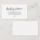 Zorgeloze elegantie, Display Shower, zwart, Trouwe Informatiekaartje (Voorkant / Achterkant)