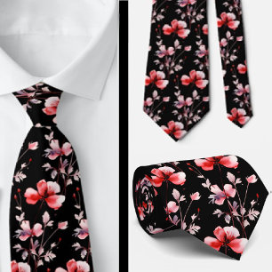 Zorgeloze kantoor wilde bloemen boho stropdas