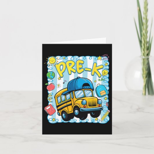 Zorgeloze pre-k terug naar school grappige schoolb kaart (Voorkant)