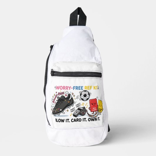 Zorgeloze scheidsrechter-kit — Grappige Kawaii-voe Sling Bag (Voorkant)