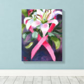 Zorgen borstkanker bewustzijn Canvas Afdruk (Insitu (Houten vloer))