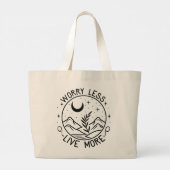 Zorgen Minder Leef Motivatie Grote Tote Bag (Achterkant)
