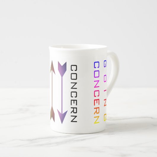 "Zorgen" Porselein Kop (Voorkant rechts)