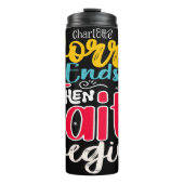Zorgen stoppen als geloof begint thermosbeker (Voorkant)