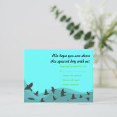 ZORGEN VOGELbalk of Bat Mitzvah Reply Card RSVP Kaartje (Staand voorkant)