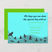 ZORGEN VOGELbalk of Bat Mitzvah Reply Card RSVP Kaartje (Voorkant / Achterkant)