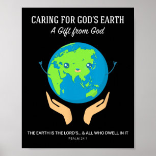 Zorgen voor de aarde van God - Christelijke Schepp Poster