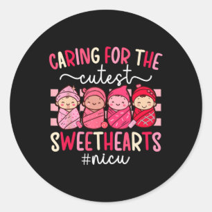 Zorgen voor de Schattigee liefjes Picu Nurse Valen Ronde Sticker