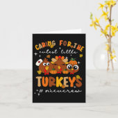 Zorgen Voor De Schattigste Kleine Kalkoenen Nicu C Kaart (Gele Bloem)