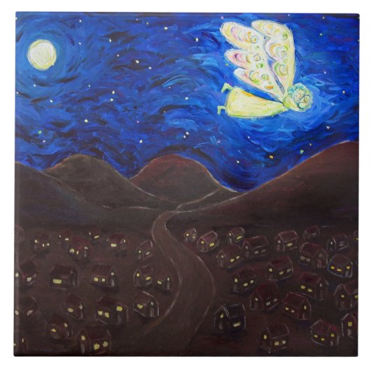 Zorgen voor de Soul Angel Tile Gift Tegeltje (Voorkant)