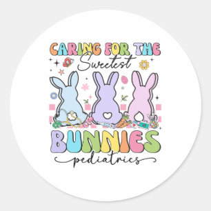 Zorgen voor de zoetste Bunnies Peds Crew Pasen N Ronde Sticker