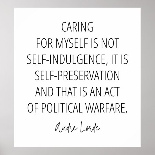 Zorgen voor mezelf is zelfbehoud poster (Voorkant)