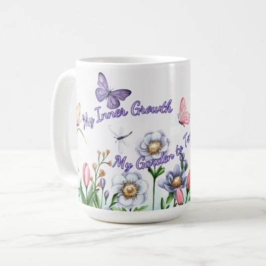 Zorgen voor mij, mijn innerlijke groei koffiemok (Voorkant links)