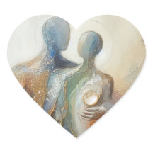 Zorgend Abstract Impressionistisch Kunst Sticker