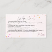 Zorginstructies voor Sparkly Lashes Star Glitter Visitekaartje (Achterkant)