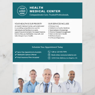 Zorgkliniek Dokter Aangepast Logo Foto QR Flyer