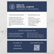 Zorgkliniek Dokter Aangepast Logo QR Code Marinebl