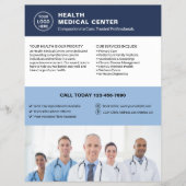 Zorgkliniek Dokter Logo Foto QR Code Flyer (Voorkant)