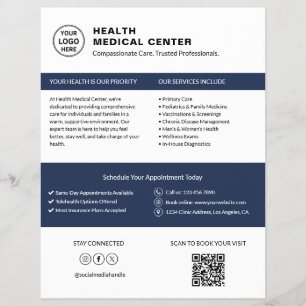 Zorgkliniek Dokter Logo QR Wit Flyer
