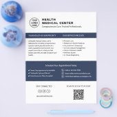 Zorgkliniek Dokter Logo QR Wit Flyer (Enkel)