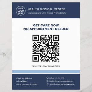 Zorgkliniek Dokter QR Walk-In Spoedzorg Flyer