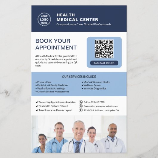 Zorgkliniek QR Afspraak Boeking Flyer (Voorkant)
