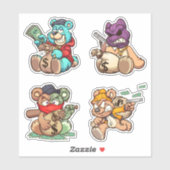 Zorglijk Beer - dieven Sticker (Vel)