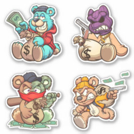 Zorglijk Beer - dieven Sticker