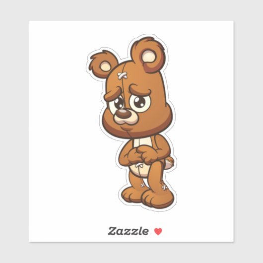 Zorglijk Beer - Scaredy Sticker (Vel)
