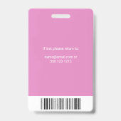 Zorgmedewerker Foto ID Roze Badge (Achterkant)