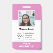 Zorgmedewerker Foto ID Roze Badge (Voorzijde)