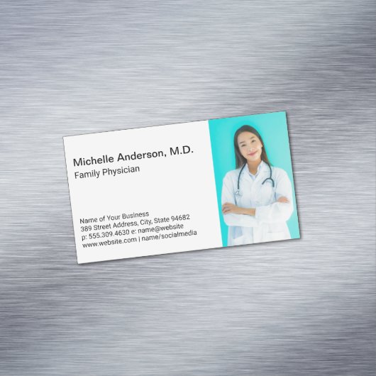 Zorgmedewerker | Medisch Dokter Sjabloon Magnetisch Visitekaartje (Voorbeeld)