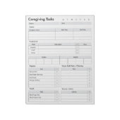 Zorgverlenend takenlogboek, ouder wordend ouders N Notitieblok (Linkerzijde)