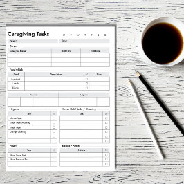 Zorgverlenend takenlogboek, ouder wordend ouders N Notitieblok