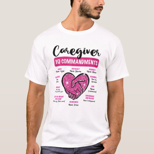 Zorgverlener 10 Geboden die het leven verzorgen Ap T-shirt (Voorkant)