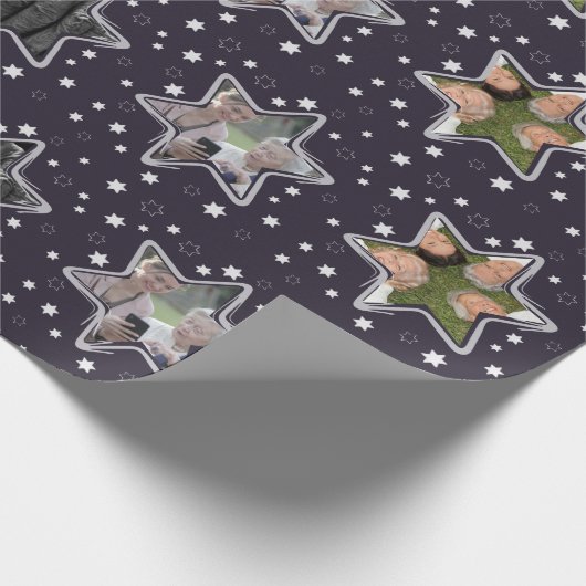 Zorgverlener Aangepaste kerststerren voor foto's Cadeaupapier (Hoek)
