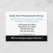 Zorgverlener Attentief Compassion Professional Visitekaartje (Achterkant)