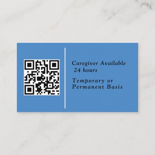 Zorgverlener Behulpzaam Assistent foto QR Code Visitekaartje (Achterkant)
