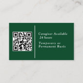 Zorgverlener Behulpzaam Assistent foto QR Code Visitekaartje (Achterkant)